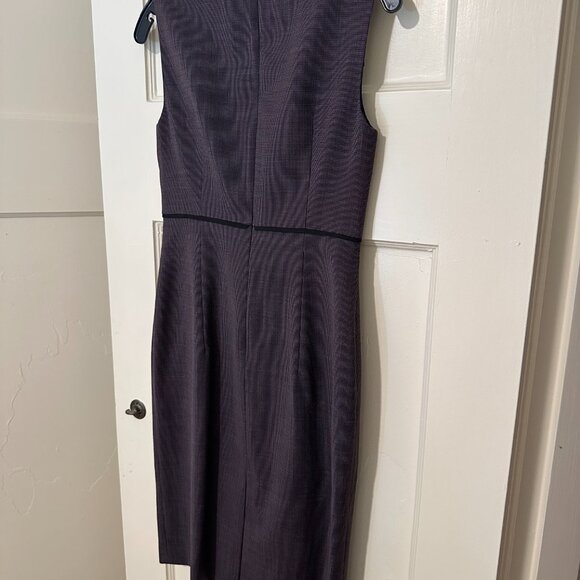 Boss purple plaid suiting dress with black piping - size 2 - Picture 4 of 4